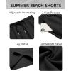imageCOOFANDY Mens Hawaiian Beach Shorts Elastic Waist Drawstring Lightweight Summer Casual Shorts with PocketBlack