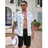 imageCOOFANDY Mens Hawaiian Beach Shorts Elastic Waist Drawstring Lightweight Summer Casual Shorts with PocketBlack