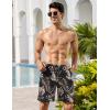 imageCOOFANDY Mens Hawaiian Beach Shorts Elastic Waist Drawstring Lightweight Summer Casual Shorts with PocketBlackgolden Palm Tree