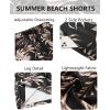imageCOOFANDY Mens Hawaiian Beach Shorts Elastic Waist Drawstring Lightweight Summer Casual Shorts with PocketBlackgolden Palm Tree