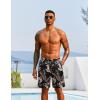imageCOOFANDY Mens Hawaiian Beach Shorts Elastic Waist Drawstring Lightweight Summer Casual Shorts with PocketBlackgolden Palm Tree