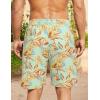 imageCOOFANDY Mens Hawaiian Beach Shorts Elastic Waist Drawstring Lightweight Summer Casual Shorts with PocketGreengolden Tropical Print