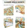 imageCOOFANDY Mens Hawaiian Beach Shorts Elastic Waist Drawstring Lightweight Summer Casual Shorts with PocketGreengolden Tropical Print