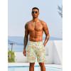 imageCOOFANDY Mens Hawaiian Beach Shorts Elastic Waist Drawstring Lightweight Summer Casual Shorts with PocketGreengolden Tropical Print