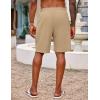 imageCOOFANDY Mens Hawaiian Beach Shorts Elastic Waist Drawstring Lightweight Summer Casual Shorts with PocketKhaki