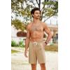 imageCOOFANDY Mens Hawaiian Beach Shorts Elastic Waist Drawstring Lightweight Summer Casual Shorts with PocketKhaki