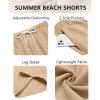 imageCOOFANDY Mens Hawaiian Beach Shorts Elastic Waist Drawstring Lightweight Summer Casual Shorts with PocketKhaki