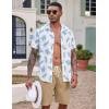 imageCOOFANDY Mens Hawaiian Beach Shorts Elastic Waist Drawstring Lightweight Summer Casual Shorts with PocketKhaki