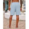 imageCOOFANDY Mens Hawaiian Beach Shorts Elastic Waist Drawstring Lightweight Summer Casual Shorts with PocketLight Blue