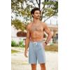 imageCOOFANDY Mens Hawaiian Beach Shorts Elastic Waist Drawstring Lightweight Summer Casual Shorts with PocketLight Blue