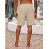 imageCOOFANDY Mens Hawaiian Beach Shorts Elastic Waist Drawstring Lightweight Summer Casual Shorts with PocketLight Khaki