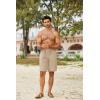 imageCOOFANDY Mens Hawaiian Beach Shorts Elastic Waist Drawstring Lightweight Summer Casual Shorts with PocketLight Khaki