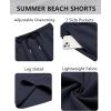 imageCOOFANDY Mens Hawaiian Beach Shorts Elastic Waist Drawstring Lightweight Summer Casual Shorts with PocketNavy Blue