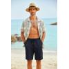 imageCOOFANDY Mens Hawaiian Beach Shorts Elastic Waist Drawstring Lightweight Summer Casual Shorts with PocketNavy Blue