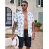 imageCOOFANDY Mens Hawaiian Beach Shorts Elastic Waist Drawstring Lightweight Summer Casual Shorts with PocketNavy Blue