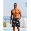 imageCOOFANDY Mens Hawaiian Beach Shorts Elastic Waist Drawstring Lightweight Summer Casual Shorts with PocketNavy Bluegreen Flower