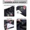imageCOOFANDY Mens Hawaiian Beach Shorts Elastic Waist Drawstring Lightweight Summer Casual Shorts with PocketNavy Bluegreen Flower
