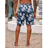 imageCOOFANDY Mens Hawaiian Beach Shorts Elastic Waist Drawstring Lightweight Summer Casual Shorts with PocketNavy Bluelily