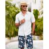 imageCOOFANDY Mens Hawaiian Beach Shorts Elastic Waist Drawstring Lightweight Summer Casual Shorts with PocketNavy Bluelily
