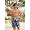 imageCOOFANDY Mens Hawaiian Beach Shorts Elastic Waist Drawstring Lightweight Summer Casual Shorts with PocketNavy Bluelily