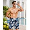 imageCOOFANDY Mens Hawaiian Beach Shorts Elastic Waist Drawstring Lightweight Summer Casual Shorts with PocketNavy Bluelily