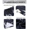imageCOOFANDY Mens Hawaiian Beach Shorts Elastic Waist Drawstring Lightweight Summer Casual Shorts with PocketNavy Bluewhite Coconut Tree