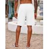 imageCOOFANDY Mens Hawaiian Beach Shorts Elastic Waist Drawstring Lightweight Summer Casual Shorts with PocketWhite