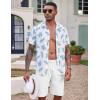 imageCOOFANDY Mens Hawaiian Beach Shorts Elastic Waist Drawstring Lightweight Summer Casual Shorts with PocketWhite