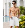 imageCOOFANDY Mens Hawaiian Beach Shorts Elastic Waist Drawstring Lightweight Summer Casual Shorts with PocketWhite