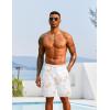 imageCOOFANDY Mens Hawaiian Beach Shorts Elastic Waist Drawstring Lightweight Summer Casual Shorts with PocketWhitebrown Coconut Tree