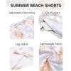 imageCOOFANDY Mens Hawaiian Beach Shorts Elastic Waist Drawstring Lightweight Summer Casual Shorts with PocketWhitebrown Coconut Tree