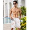 imageCOOFANDY Mens Hawaiian Beach Shorts Elastic Waist Drawstring Lightweight Summer Casual Shorts with PocketWhitebrown Coconut Tree