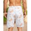 imageCOOFANDY Mens Hawaiian Beach Shorts Elastic Waist Drawstring Lightweight Summer Casual Shorts with PocketWhitebrown Coconut Tree