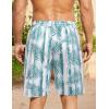 imageCOOFANDY Mens Hawaiian Beach Shorts Elastic Waist Drawstring Lightweight Summer Casual Shorts with PocketWhitegreen Palm Tree