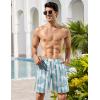 imageCOOFANDY Mens Hawaiian Beach Shorts Elastic Waist Drawstring Lightweight Summer Casual Shorts with PocketWhitegreen Palm Tree