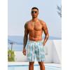 imageCOOFANDY Mens Hawaiian Beach Shorts Elastic Waist Drawstring Lightweight Summer Casual Shorts with PocketWhitegreen Palm Tree