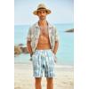 imageCOOFANDY Mens Hawaiian Beach Shorts Elastic Waist Drawstring Lightweight Summer Casual Shorts with PocketWhitegreen Palm Tree