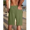 imageCOOFANDY Mens Linen Shorts Casual Summer Beach Shorts Elastic Waist Drawstring Vacation Shorts with PocketsArmy Green