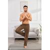 imageCOOFANDY Mens Open Bottom Sweatpants Casual Yoga Pants Lightweight Jogger Lounge Pants with PocketsBrown
