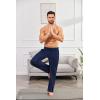 imageCOOFANDY Mens Open Bottom Sweatpants Casual Yoga Pants Lightweight Jogger Lounge Pants with PocketsNavy Blue