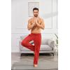 imageCOOFANDY Mens Open Bottom Sweatpants Casual Yoga Pants Lightweight Jogger Lounge Pants with PocketsRed