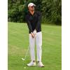 imageCOOFANDY Mens Polo Shirt Long Sleeve Moisture Wicking Golf Shirts Sun Protection Collared Work ShirtsBlack