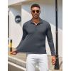 imageCOOFANDY Mens Polo Shirt Long Sleeve Moisture Wicking Golf Shirts Sun Protection Collared Work ShirtsDark Grey
