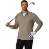 imageCOOFANDY Mens Quarter Zip Pullover Mock Neck Golf Shirts Casual Long Sleeve ShirtKhaki