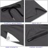 imageCOOFANDY Mens Running Athletic Shorts 5 Inch 2 Pack Gym Workout Shorts Fitted Exercise Hiking Shorts with Zipper PocketBlackDark Grey