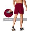 imageCOOFANDY Mens Running Athletic Shorts 5 Inch 2 Pack Gym Workout Shorts Fitted Exercise Hiking Shorts with Zipper PocketDark RedBlack