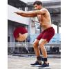 imageCOOFANDY Mens Running Athletic Shorts 5 Inch 2 Pack Gym Workout Shorts Fitted Exercise Hiking Shorts with Zipper PocketDark RedBlack