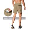imageCOOFANDY Mens Running Athletic Shorts 5 Inch 2 Pack Gym Workout Shorts Fitted Exercise Hiking Shorts with Zipper PocketKhakiLight Grey