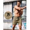 imageCOOFANDY Mens Running Athletic Shorts 5 Inch 2 Pack Gym Workout Shorts Fitted Exercise Hiking Shorts with Zipper PocketKhakiLight Grey