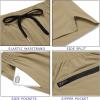 imageCOOFANDY Mens Running Athletic Shorts 5 Inch 2 Pack Gym Workout Shorts Fitted Exercise Hiking Shorts with Zipper PocketKhakiLight Grey
